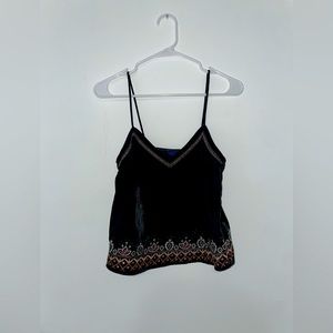 Size XS Black Velvet Crop Tank